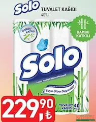 SOLO TUVALET KAĞIDI 40'LI SOLO TUVALET KAĞIDI 40'LI